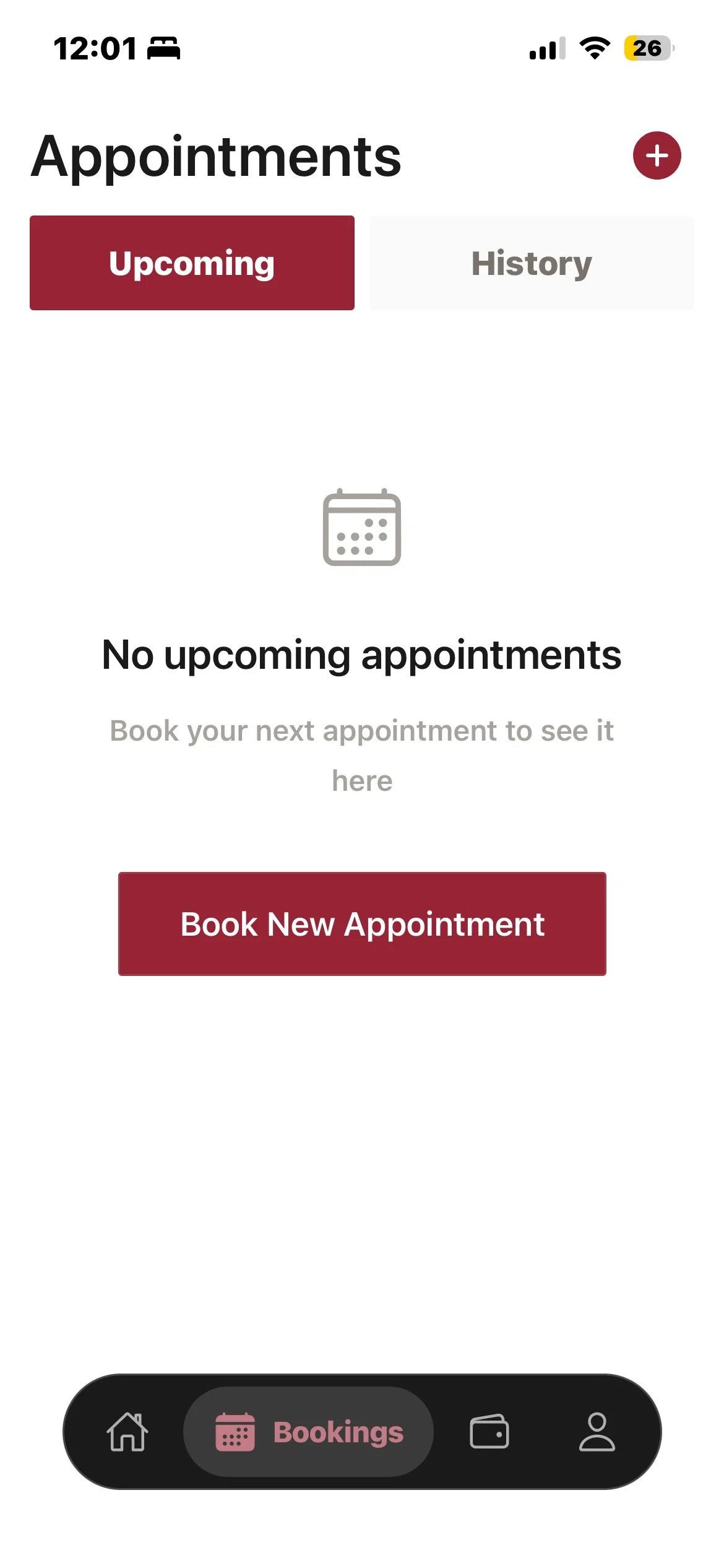 Studioloop client app — upcoming appointments