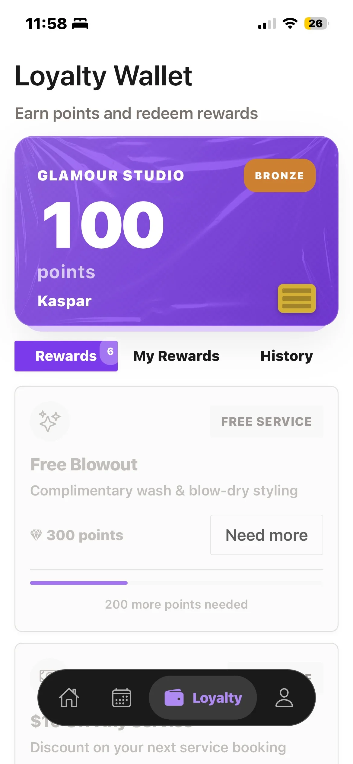 Studioloop client app — loyalty rewards and points